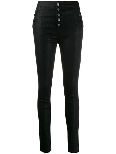 J Brand Natasha Coated High-rise Skinny Jeans In Fearful