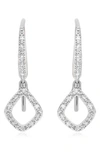Monica Vinader Diamond And Sterling Silver Riva Mini Kite Drop Earrings In Silver/ Diamond