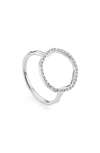 Monica Vinader Diamond And Sterling Silver Riva Circle Ring