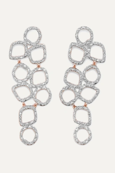 Monica Vinader Diamond And 18k Rose Gold Vermeil Riva Cluster Cocktail Earrings