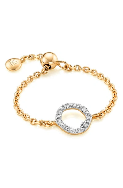 Monica Vinader Diamond And 18k Yellow Gold Vermeil Riva Mini