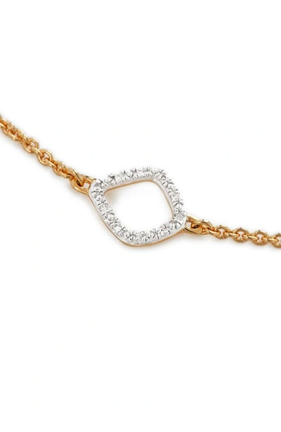 Monica Vinader Diamond And 18k Yellow Gold Vermeil Riva Mini Kite Bracelet In Gold Plate