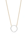 Monica Vinader Diamond And 18k Yellow Gold Vermeil Riva Circle Necklace In Gold Plate