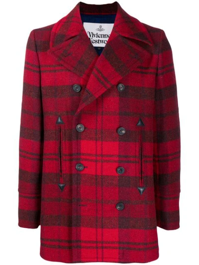 Vivienne Westwood Double-breasted Tartan Coat In Red