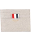 Thom Browne Card Holder With Note Compartment In Grey Pebble Grain In Neutrals