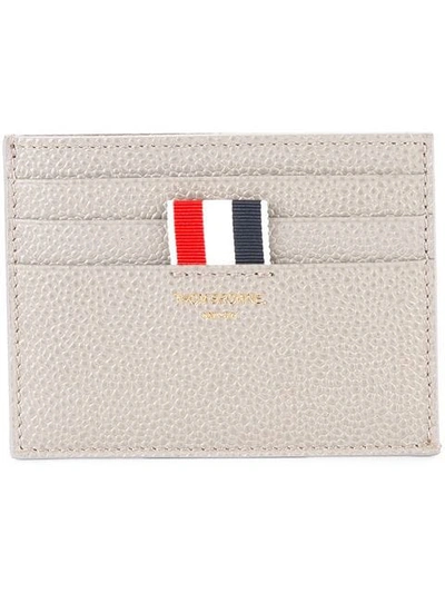 Thom Browne Card Holder With Note Compartment In Grey Pebble Grain In Neutrals