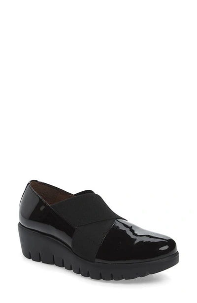 Wonders C-33132 Wedge In Black Patent Leather