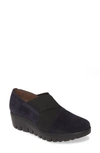 Wonders C-33132 Wedge In Blue Water-resistant Suede