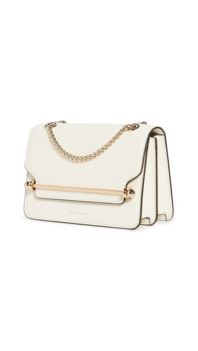 Strathberry Mini East/west Leather Shoulder Bag In Vanilla