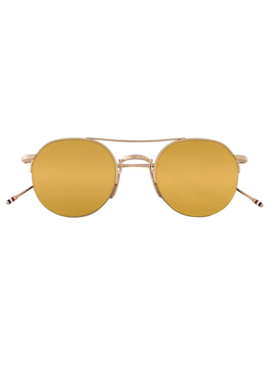 Thom Browne Round-frame Sunglasses In Metallic