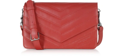 Lancaster Parisienne Matelasse Leather Shoulder Bag In Red