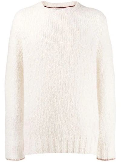 Brunello Cucinelli Chunky Crew Neck Jumper In White