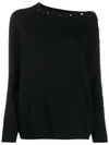 D-exterior Studded Detail Jumper In Black