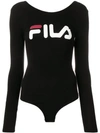 Fila Logo Stretch Cotton Bodysuit In 002 Black