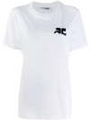 Courrèges Logo Cotton Jersey Top In White