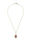 Isabel Marant Pendant  Rectangle Chain Necklace In 40rw Rosewood