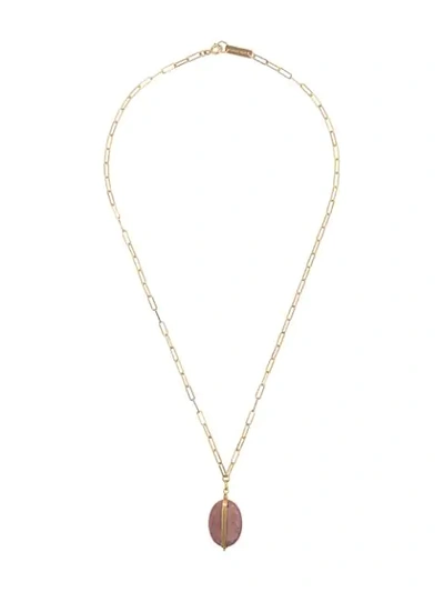 Isabel Marant Pendant  Rectangle Chain Necklace In 40rw Rosewood