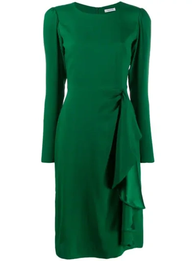 P.a.r.o.s.h Draped Knot Midi Dress In 5 Green