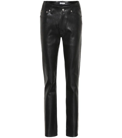 Balenciaga High-rise Leather Pants In Black