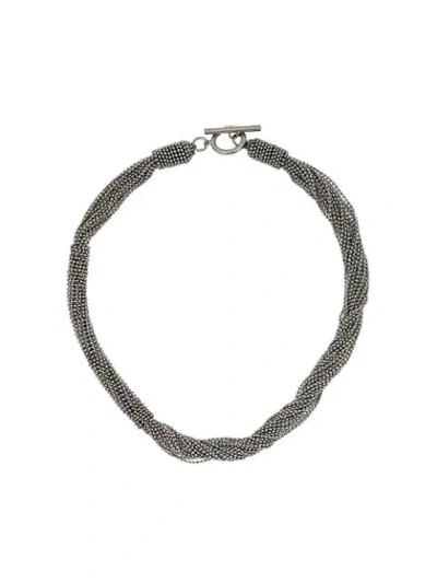 Brunello Cucinelli Bead Chain Choker In Metallic