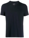 Giorgio Armani Shortsleeved Polo Shirt In Azul Oscuro