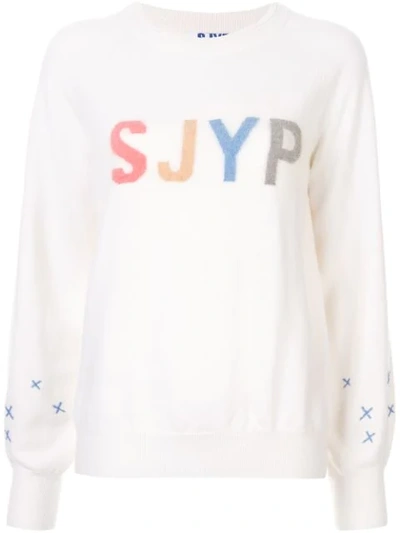 Sjyp Logo Intarsia Jumper In White