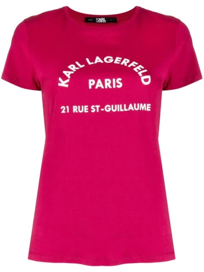 Karl Lagerfeld T-shirt Mit Adress-print In Rosso