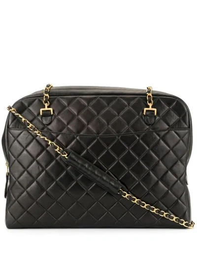 Pre-owned Chanel 1997's Cc Mark Charm Chain Tote In Black