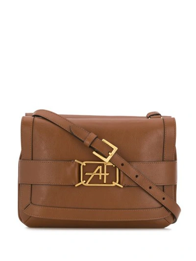 Alberta Ferretti Smooth Leather Shoulder Bag In Brown
