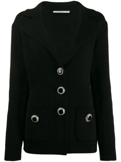 Alessandra Rich Embellished Knit Blazer In Black