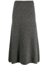 Joseph Straight Tweed Knitted Skirt In Grey