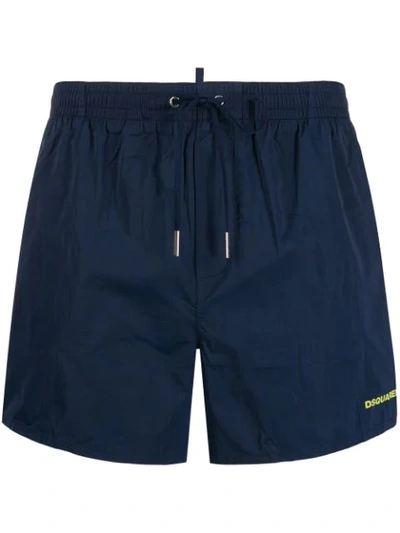 Dsquared2 Icon Print Swim Shorts In Blue