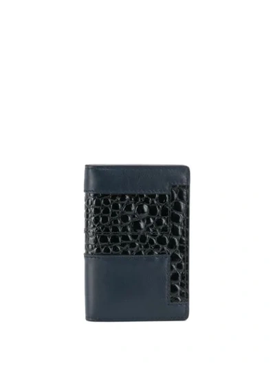 Tod's Tripla T Card Holder In 178l Navy Black