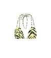 Saint Laurent Zebra-print Bikini Top In Yellow