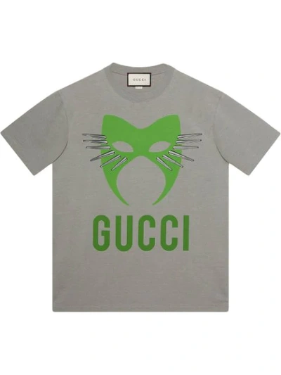 Gucci Men's Capsule Mask Heavy Cotton T-shirt In Grey