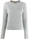 Brunello Cucinelli Ribbed Knit Sweater In Grey