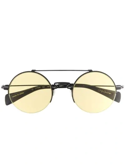 Yohji Yamamoto Round Frame Sunglasses In 黑色