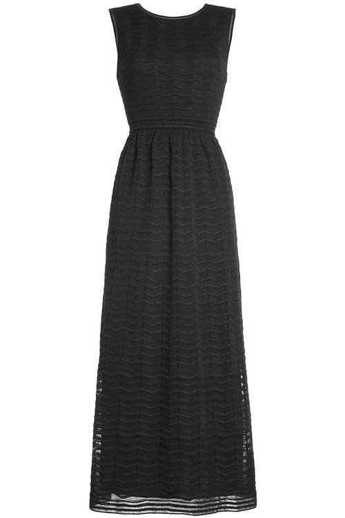 M Missoni Maxi Dress With Cotton In Black | ModeSens