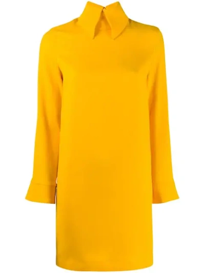 Erika Cavallini Shift Shirt Dress In Yellow