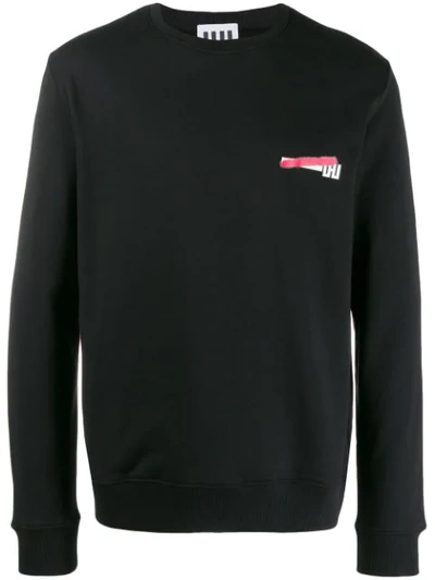 Les Hommes Urban Logo Print Crew Neck Sweatshirt In Black