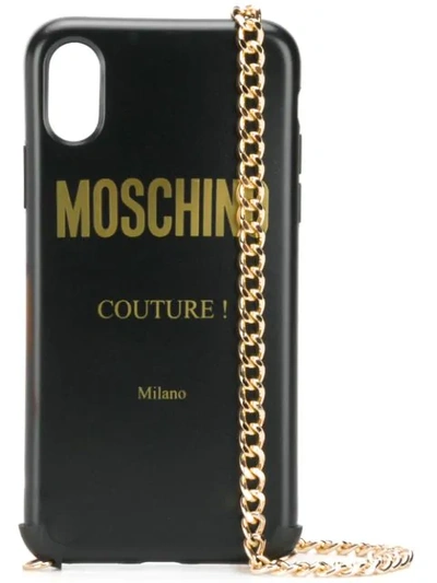 Moschino Fantasy Print Iphone X/xs Case With Chain In Black