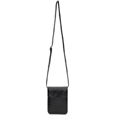 Maison Margiela Crocodile Effect Mini Shoulder Bag In T8013 Black