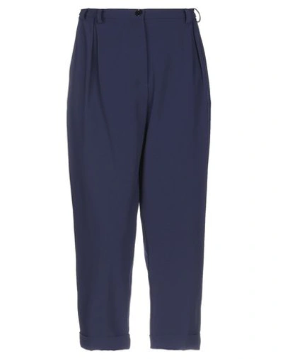 Patrizia Pepe Cropped Pants In Dark Blue