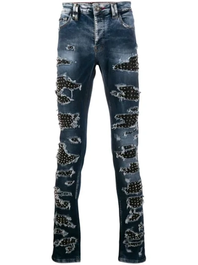 Philipp Plein Super Straight Cut Jeans In Blue