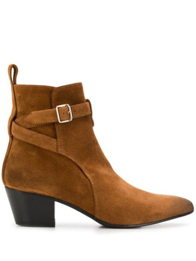 Marc Ellis Wrap Strap Boots In Leather Color Brown