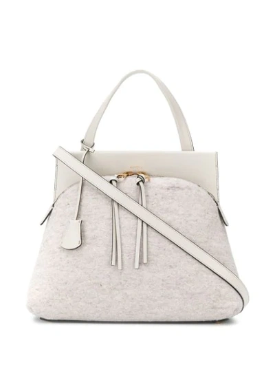 Agnona Zipped Top-handle Tote In Neutrals