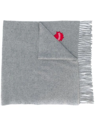Dsquared2 Maple Leaf Scarf In Grey