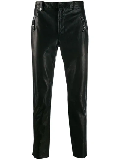Alexander Mcqueen Slim-fit Biker Trousers In Black
