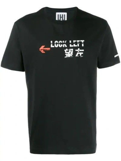 Les Hommes Urban Look Left T-shirt In Black