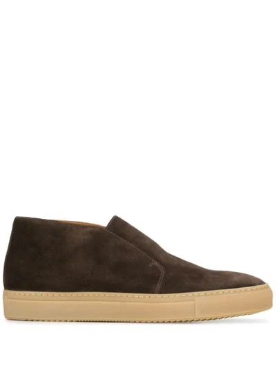 Doucal's Suede Slip-on Sneakers In Brown